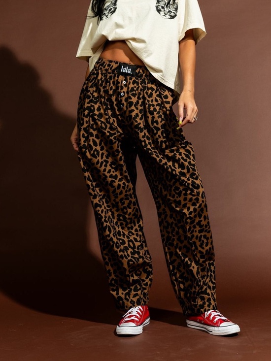 Dressed in LALA Pants - Dressed in lala Happy Chance Barrel Leg Boxer Pants in animal print size xxl